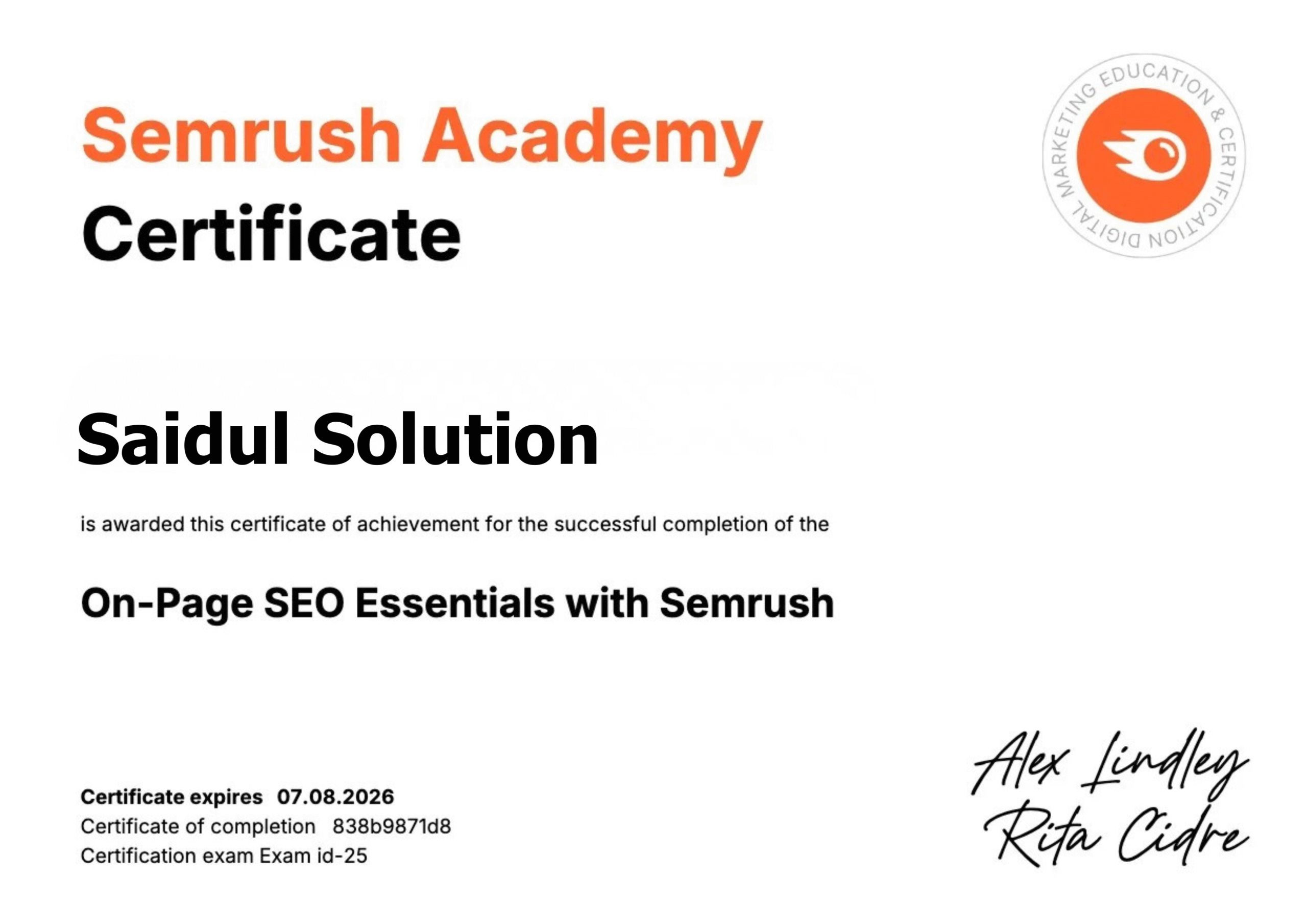 About my all skilled certification (18)